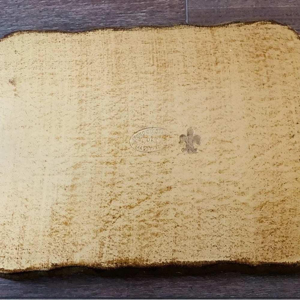 Vintage Tray Wood Hand Made Legno Decorato A Mano Made In Florence